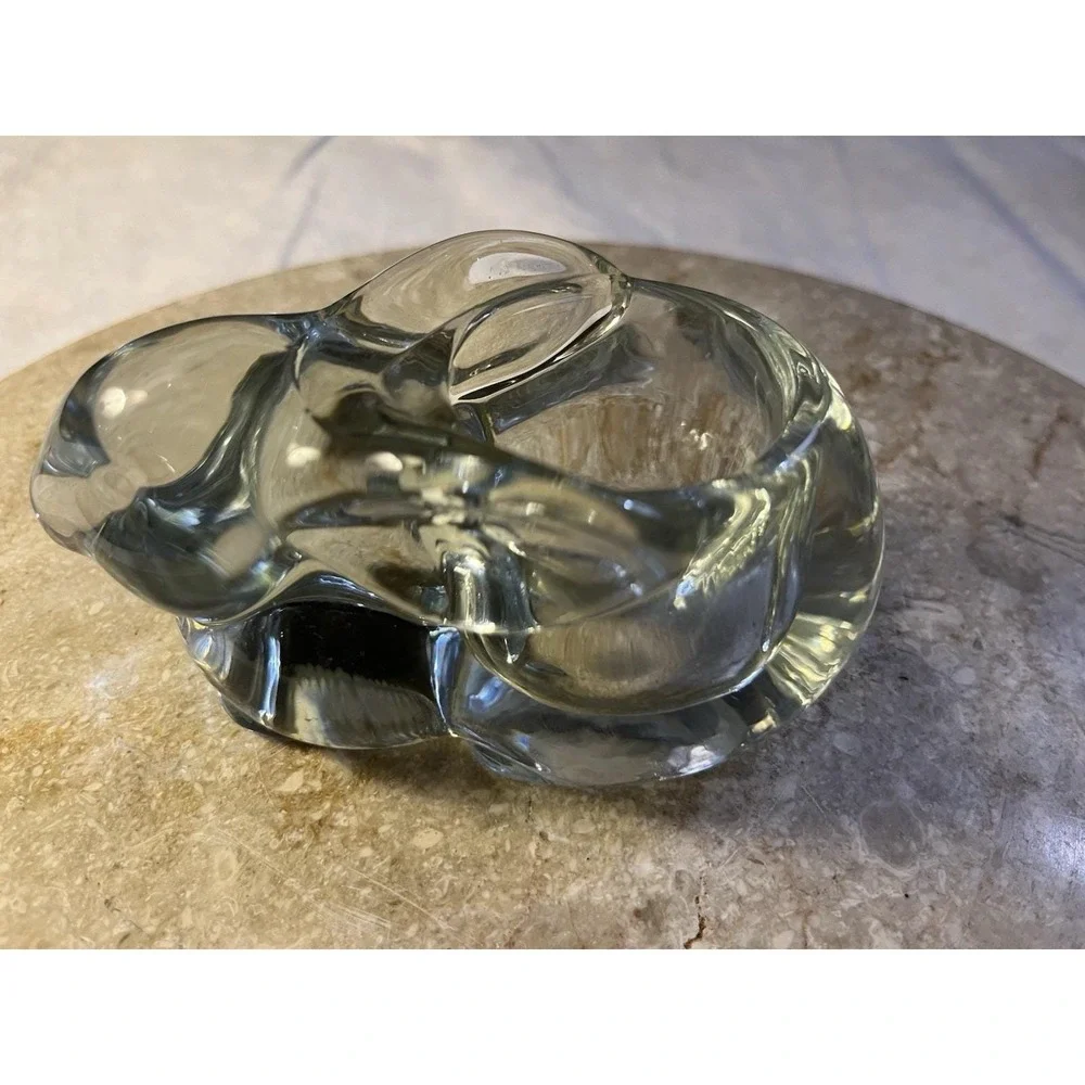 Indiana Glass Candle Lane Bunny Critter Crystal Votive Tealight Holder